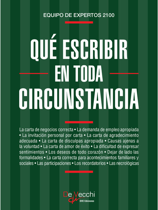Title details for Qué escribir en toda circunstancia by Equipo de Expertos 2100 - Available